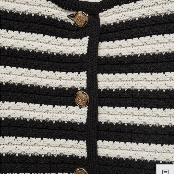 {Mango} Striped Cardigan with Jewel Buttons - Size S - Picture 7 of 12